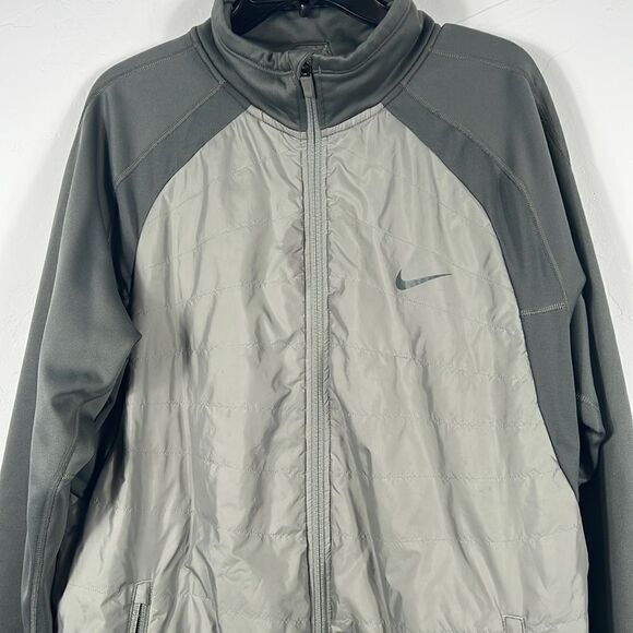 🔥🔥 NIKE Running Puffer Style Jacket - Grayish Army Green - Men Sz Lg - EUC - Picture 1 of 12